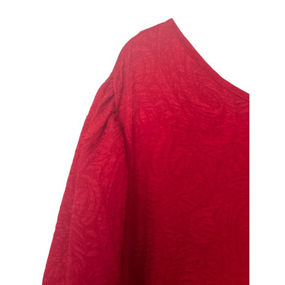 Women’s Plus Size Dress Red Layered Tiered 4X Ava & Viv 3/4 Sleeve Balloon VGC - Picture 8 of 13